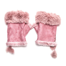Load image into Gallery viewer, Faux Fur Fingerless Gloves - Pink
