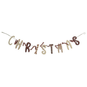 Red & White Wooden Christmas Garland